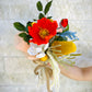 Hand-Tied Poppy Faux and Preserved Bouquet