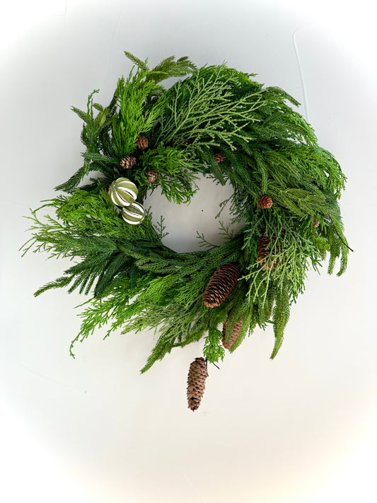 Real Touch  Deluxe Norfolk Lime Wreath