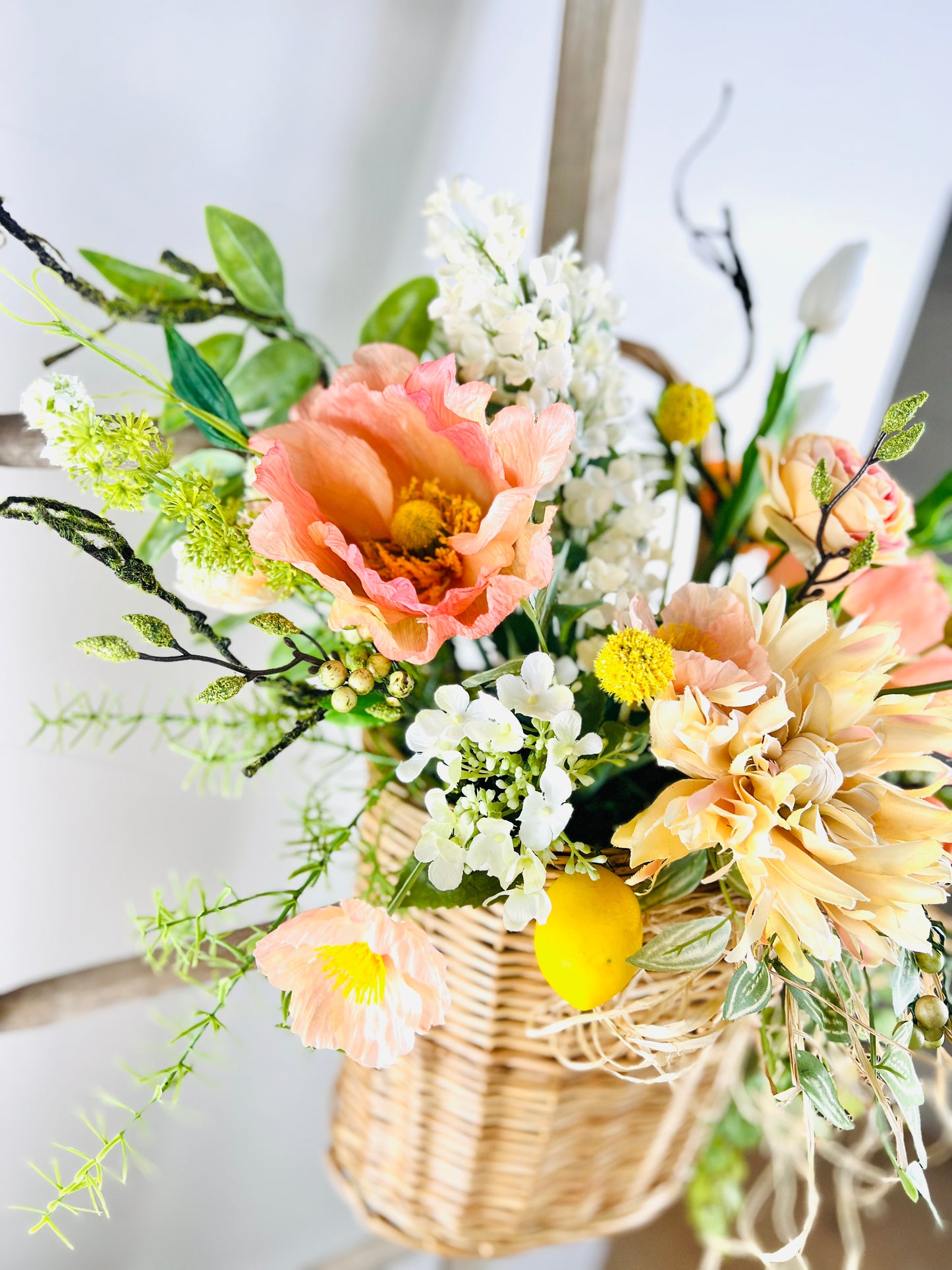 Spring/Summer Floral & Fruit Basket Wreath